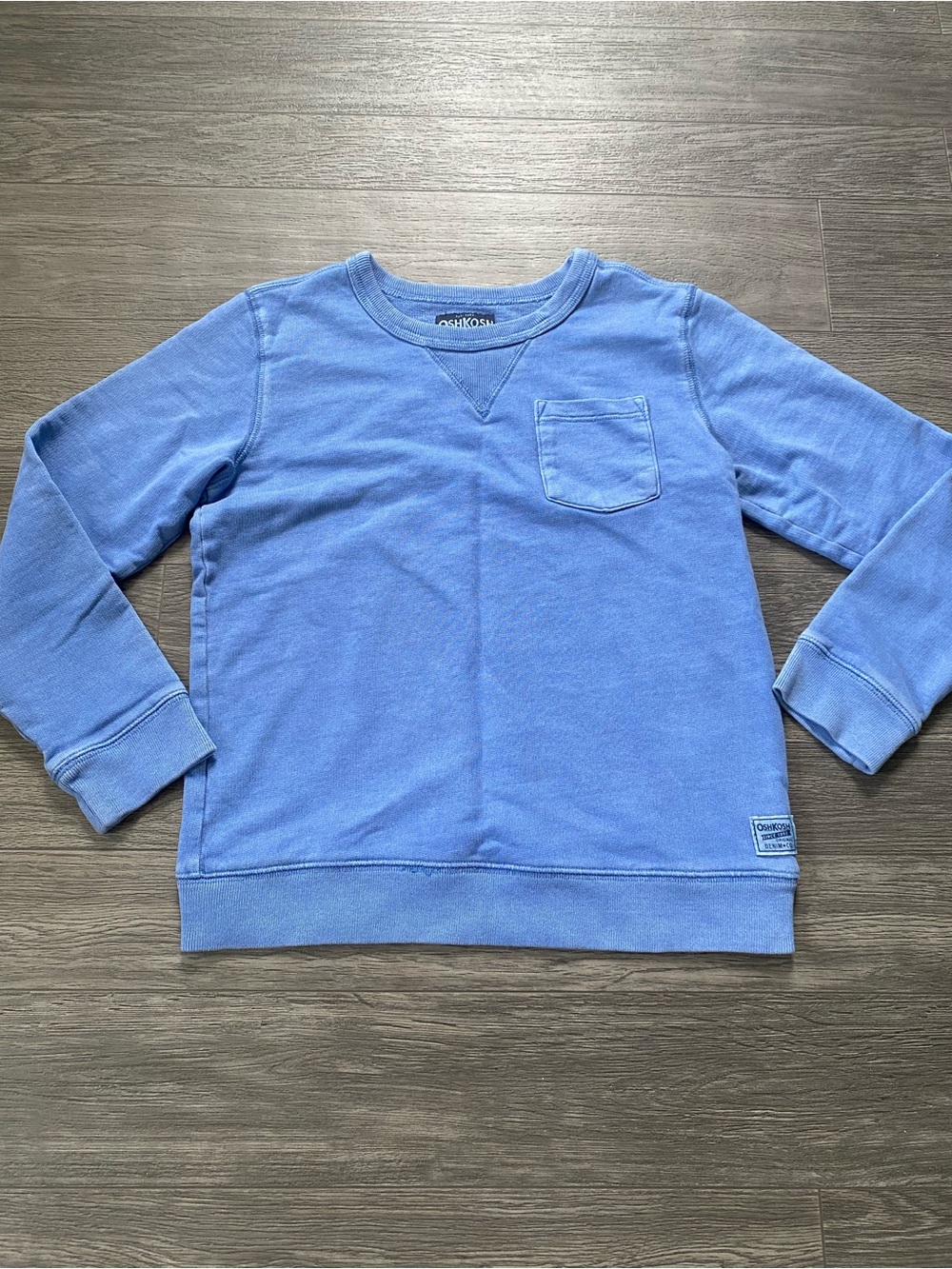 OshKosh Light Blue Crewneck Sweatshirt with Chest Pocket